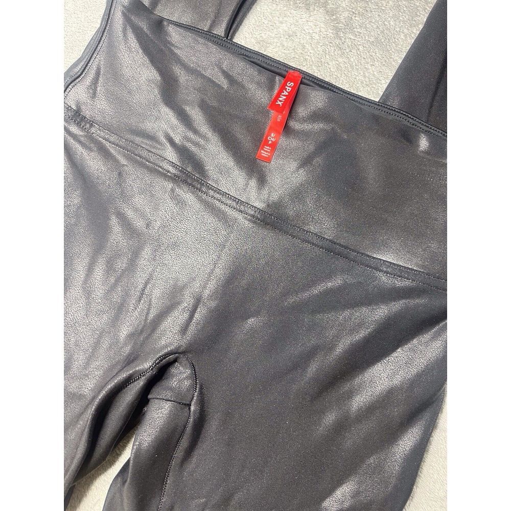 SPANX‎ Black Faux Leather Leggings Size Small